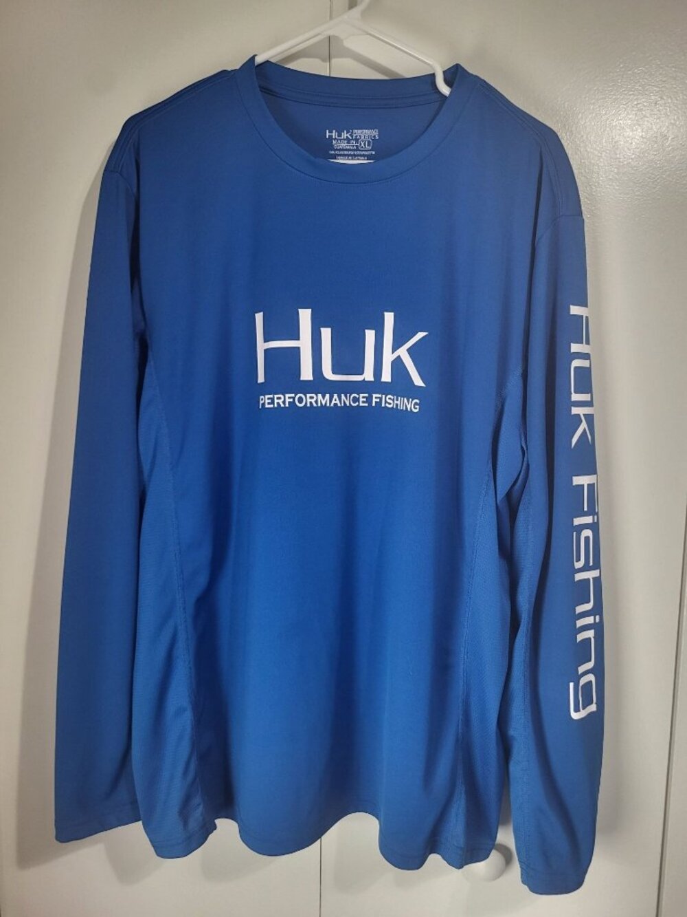 Huk Men's XL Icon X Solid LS Vented Shirt Fishing Outdoor Performance Blue